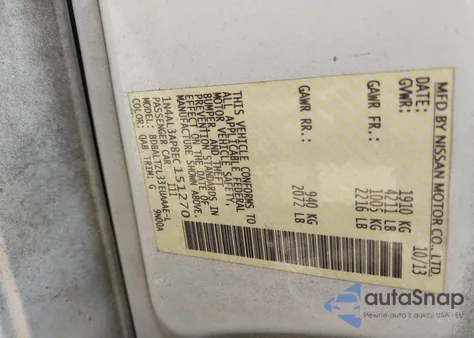 2014 Nissan Altima 2.5 Sv z USA, uszkodzony, nr VIN 1N4AL3AP8EC151270